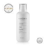 Flacon de Lotion Satin #24, 500 ml, avec étiquette indiquant "Extrait de Ginseng", "Vitamine E", décoré du prix "Innovation Award 2022" et du label "Fabriqué au Québec".