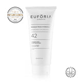 Masque Froid Hydratant #42 : Tube de Masque Froid Hydratant #42, 200 ml, avec étiquette indiquant "Collagène marin", "Acide hyaluronique", décoré du prix "Innovation Award 2022" et du label "Fabriqué au Québec".