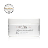 Pot de Crème Hyaluronique #82, 50 ml, avec étiquette blanche et argentée, indiquant "Acide Hyaluronique" et "Hyaluronic Acid".